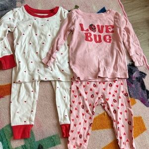 Old Navy Toddler PJ bundle - Pink and White
